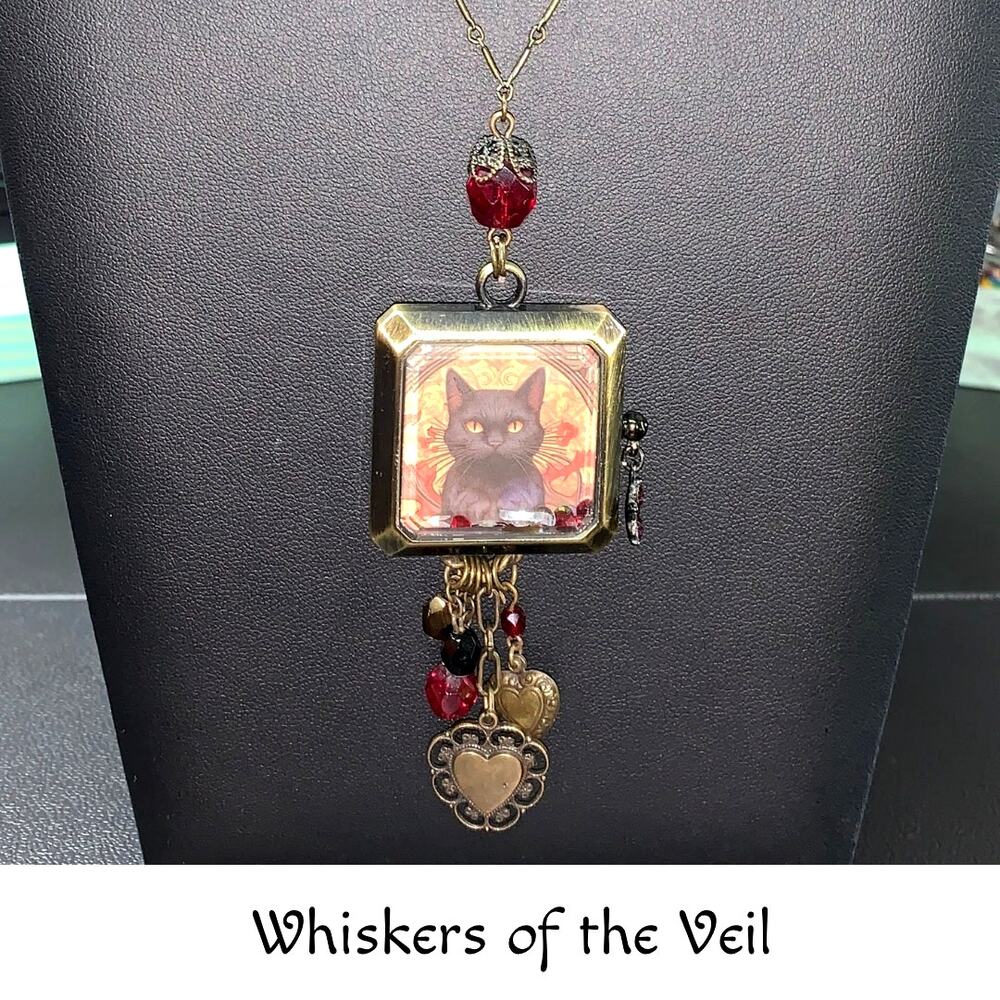 Handcrafted Gothic Black Cat Pendant – Enchanted Victorian Style